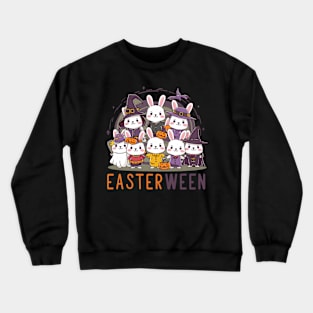 Cute Bunnies in Costumes Easterween Celebration Crewneck Sweatshirt